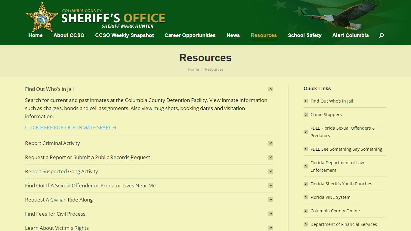 Resources – Columbia County, FL – Sheriff's Office